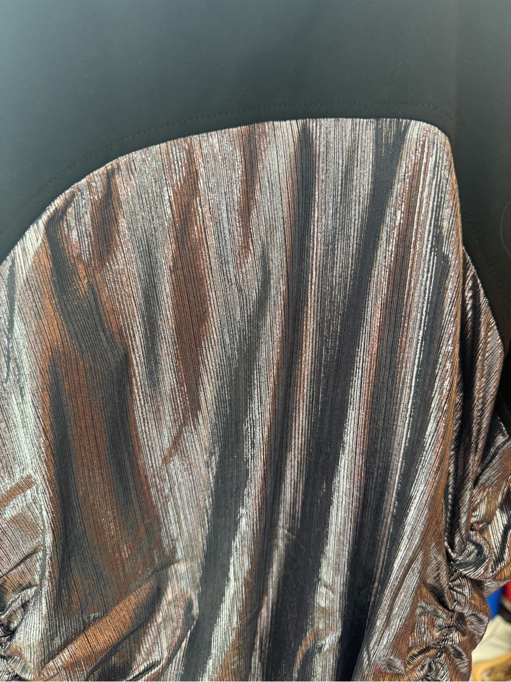 NWT-BCBG Max Azria metallic draped sheath dress- gunmetal/black style2WX5D20-GNB - Picture 7 of 10